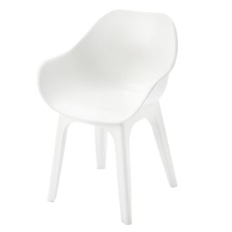Dmora Dmora Fauteuil DExt&eacute;rieur Et DInt&eacute;rieur Avec Structure Renforc&eacute;e, Made In Italy, 55x51x81 Cm, Couleur Blanche