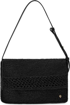 Helen Kaminski Poppy Crochet Raffia Shoulder Bag in Charcoal at Nordstrom