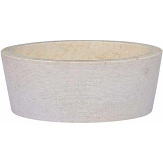 vidaXL Lavabo Crema M&aacute;rmol &Oslash;40x15 Cm Vidaxl