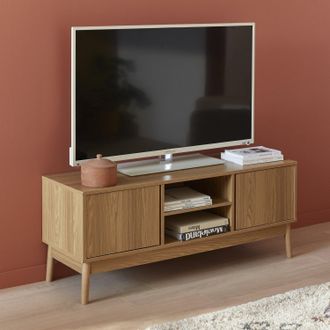 Sweeek 120cm Tv Stand With Wood Effect And 2 Doors