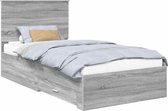 vidaXL Estructura De Cama Con Cabecera Gris Sonoma 100 X 200 Cm Vidaxl