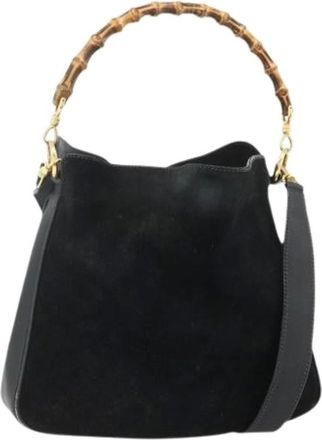 Gucci Pre-owned Leren Handtas - Dames - Pre-owned - Zwart - Maat: ONE Size Zijde