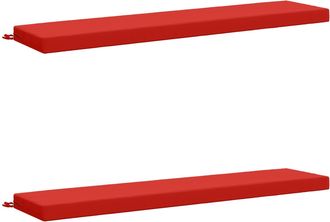 vidaXL Cojines Para Banco De 2 Piezas Soest 2 Uds. 100% Poli&eacute;ster Rojo Vidaxl