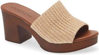 Cordani Waylin Platform Slide Sandal in Natural Raffia at Nordstrom, Size 7.5Us