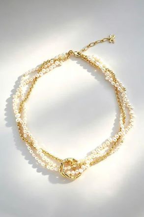 Classicharms Nina Multi-Strand Pearl Necklace in Gold at Nordstrom