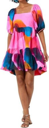 Oliphant Bubble Skirt Mini Dress In Basel Pink