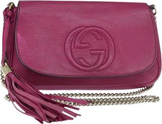 Gucci Pre-owned Cross Body Bags, female, Pink, Size: ONE SIZE Pre-owned Leather Crossbody Bag