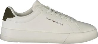 Tommy Hilfiger Schoenen, Heren, Wit, 46 EU, Polyester, Witte Polyester Sneaker