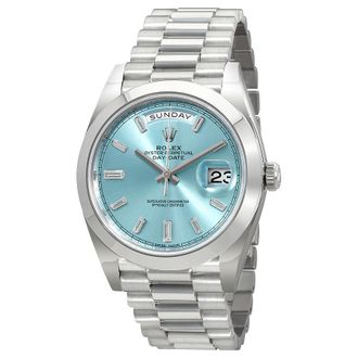 Rolex Pre-owned Rolex Day-Date Ice Blue Dial Mens Watch 228206IBLDP