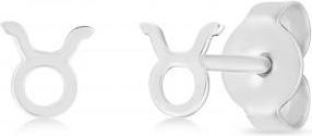 Allurez Taurus Zodiac Stud Earrings 14K White Gold