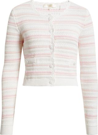 LoveShackFancy Dessa Stripe Cotton Cardigan in Marbella Stripe at Nordstrom, Size Xx-Small