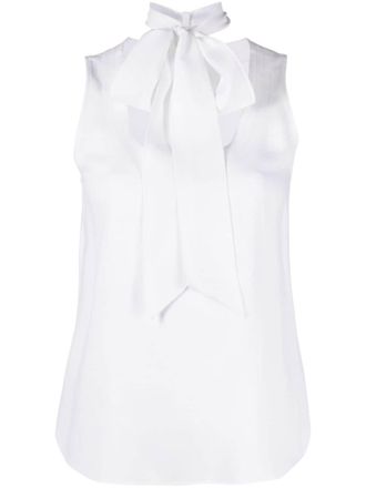 Moschino Mouwloze blouse met strikdetail - Wit