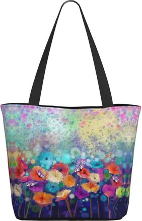 AOOEDM Color Painting Butterfly Flower Ladies Shopping Bag 13x11x7in.The Perfect ValentineS Day Gift.It Is The Best ValentineS Day Gift For Mom, Daughter, Wi