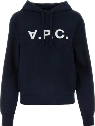 A.P.C. Midnight Blue Katoenen Sweatshirt - Dames - Hoodies - Blauw - XL - Katoen - Hoodies & sweatvesten
