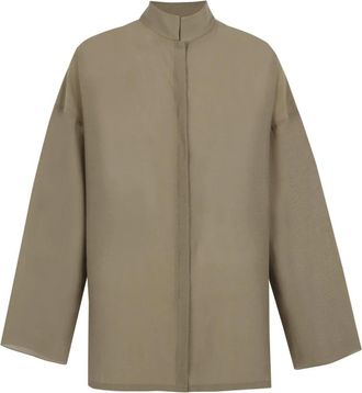 Cortana Groene Khaki Katoenen Voile Blouse - Dames - Overhemden - Groen - S - Katoen - Overhemden
