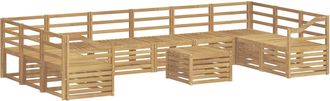 vidaXL Conjunto De Sof&aacute;s De Exterior 11 Uds. Blanco Vidaxl