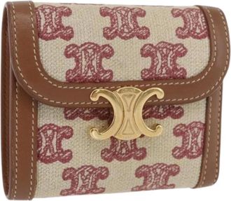 Celine Pre-owned Wallets, female, Beige, Size: ONE SIZE Pre-owned Vintage Canvas Wallet