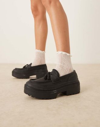 Converse Chuck Taylor All Star - Mocassini neri con plateau-Nero