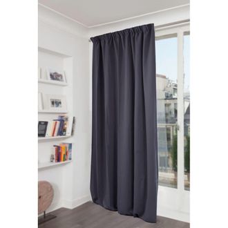 MOONDREAM Cortina t&eacute;rmica opaca trabilla fruncida gris mc713 140lx260h