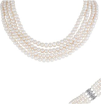 Splendid Pearls Silver 5-6Mmmm Pearl Necklace