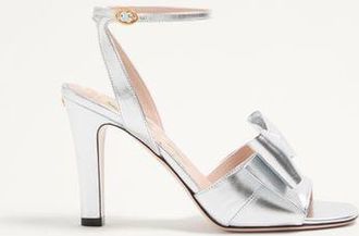 Valentino Garavani Bowow Sandal In Laminated Nappa 95Mm Woman SILVER 35.5
