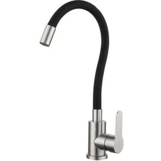OEM Grifo De Cocina Universal Giratorio Con Tubo De Silicona De Acero Inoxidable 304, Con Dise&ntilde;o Para Agua Fr&iacute;a Y Caliente