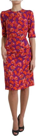 Dolce & Gabbana Levendig Bloemig Charmeuse Jurk - Dames - Casual kleedjes - Veelkleurig - XS - Kleedjes