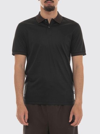 HUGO BOSS Polo in cotone basic con colletto a righe