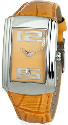 Chronotech Unisex Ct7017m07ac Rectangular Watch - Beige Leather - One Size