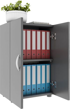ebuy24 Ebuy24 - Armario De Oficina Vcm Con 2 Compartimentos Armario De Archivo Moderno Con Puertas Giratorias Dimensiones Aprox. Al. 74 X An. 49 X T. 34 Cm -