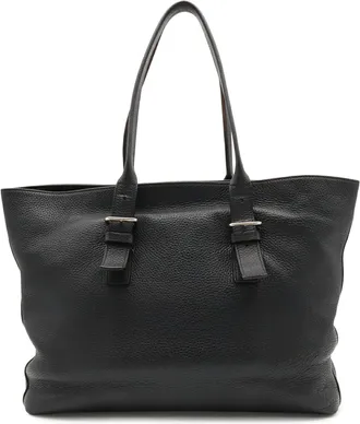 Louis Vuitton Black Noir Leather Shoulder Bag Tote Bag (Pre-Owned)
