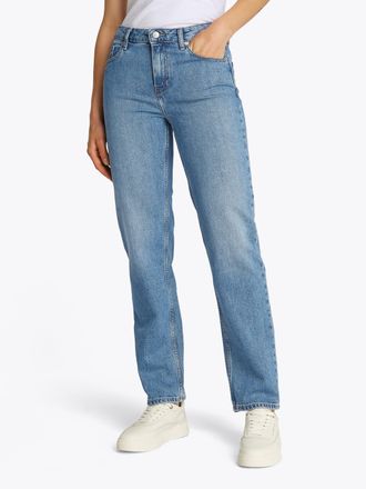 Tommy Hilfiger Straight-Jeans TOMMY HILFIGER CLASSIC STRAIGHT RW, Damen, Gr. 27, L&auml;nge 30, uma, Denim/Jeans, Obermaterial: 99% Baumwolle, 1% Elasthan, unifarben, str