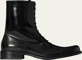 The Row Kai Lace-Up Leather Boots