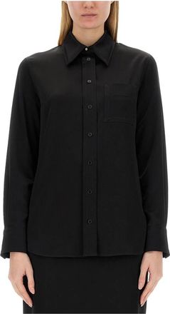 Lanvin Regular Shirt - Dames - Overhemden - Zwart - XS - Leer - Overhemden