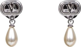 Valentino Garavani Earrings, female, Gray, Size: ONE SIZE Ovalette Earrings