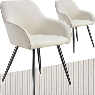 TecTake Tectake - Sedia Marilyn, velluto a coste, imbottita - Sedia, Sedia da pranzo, Sedia da soggiorno - Set di 2