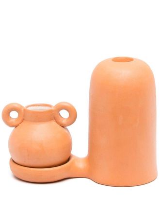 Lola Mayeras Blend clay candlestick holder - unisex - Clay - One Size - Brown