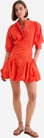 Jonathan Simkhai Effie Bubble Mini Dress In Lobster