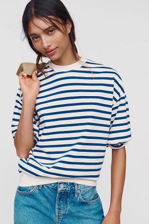 Clare Vivier 100% Cotton Short-Sleeve Sweatshirt