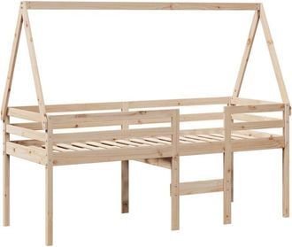 vidaXL Cama alta con techo madera maciza de pino 90x200 cm Vidaxl