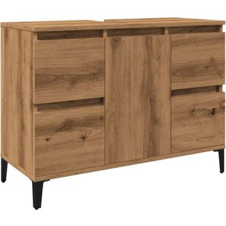 vidaXL Sink Cabinet Artisan Oak 80x33x60 cm Engineered Wood Vidaxl