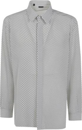Tom Ford Diamond Print Fluid Fit Shirt - Heren - Zakelijke Overhemden - Veelkleurig - 5XL - Overhemden