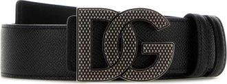 Dolce & Gabbana Omkeerbare Riem met Logo - Heren - Riemen - Zwart - 90 CM - Leer - Accessoires