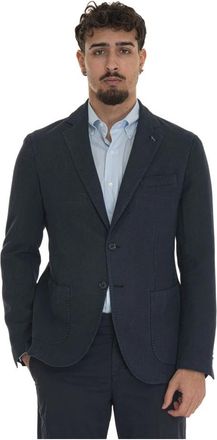 Harmont & Blaine Jacket without lining decostruita - Heren - Blazers - Blauw - M - Jassen