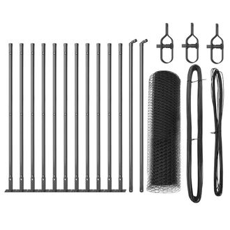 Berkfield Home Hexagon Fence Grey 0.6x25 m Steel