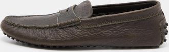 Tod's Tods Olive Green Leather Penny Slip On Loafers