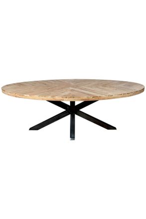 Ambia Home Esstisch, Naturfarben, Schwarz, Holz, Akazie, teilmassiv, 2-Schicht,teilmassiv, 2-Schicht, Holz, oval, eckig, 110x76x220 cm, Esszimmer, Esstische, Ess