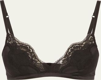 Dolce & Gabbana Satin Lace-Trim Soft Triangle Bra