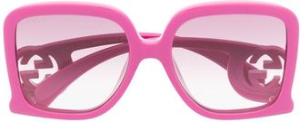 Gucci Chaise-Lounge oversized sunglasses - women - Acetate - 58 - Pink