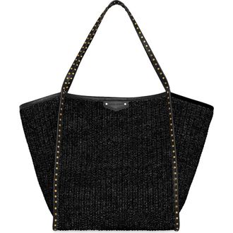 Rebecca Minkoff Dylan Raffia Tote Bag in Black at Nordstrom